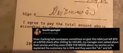 Una camarera de Estados Unidos salta contra unos españoles por darles solo 70$ de propina en una cuenta de 660$