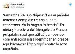 Samantha Vallejo-Nágera sobre los españoles
