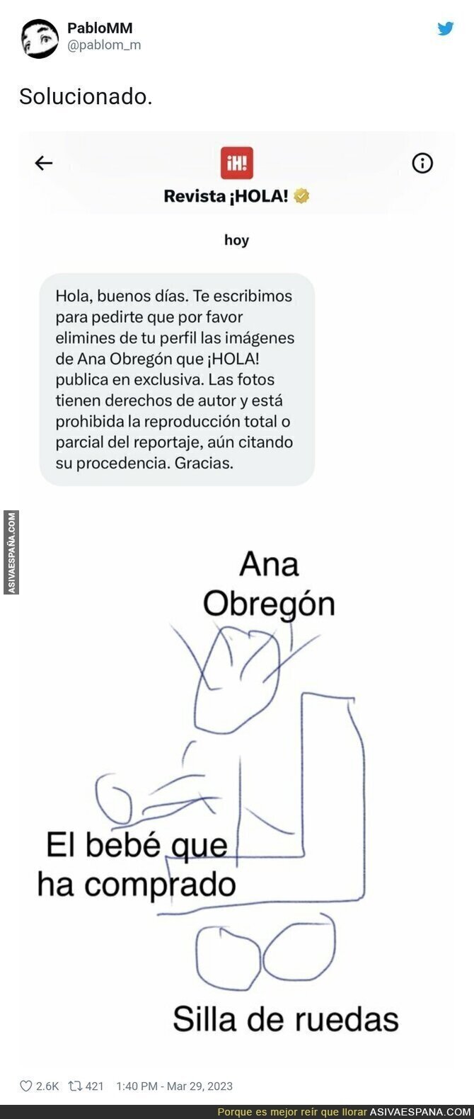 Las amenazas de ¡HOLA! al difundir las imágenes de Ana Obregón