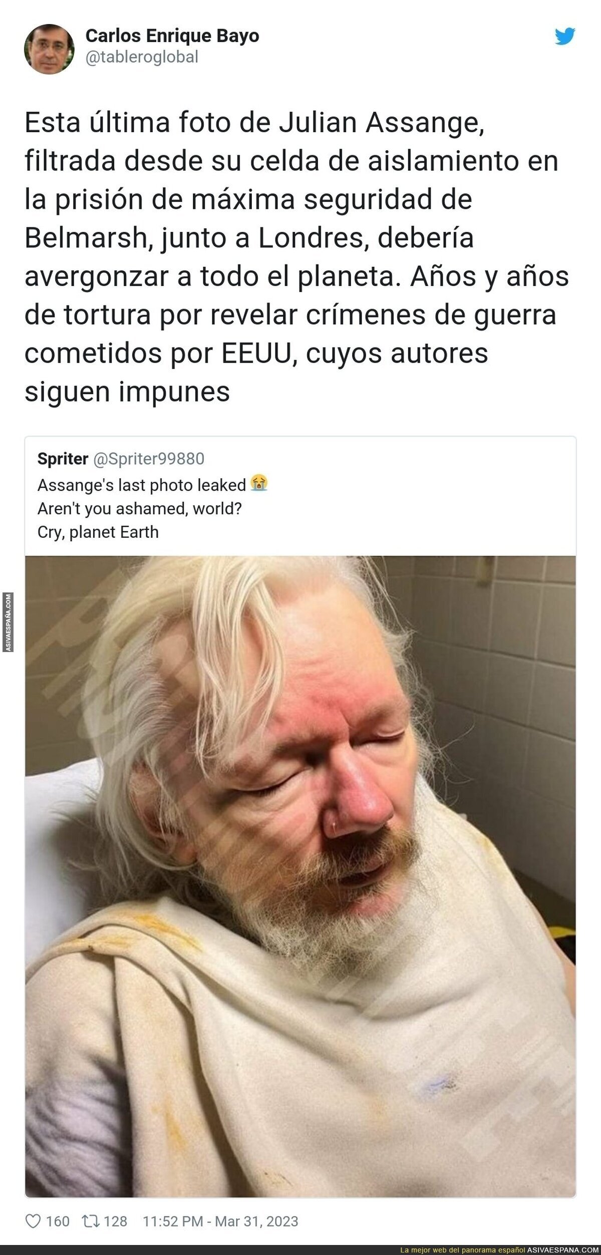 Es criminal lo que le están haciendo a Julian Assange