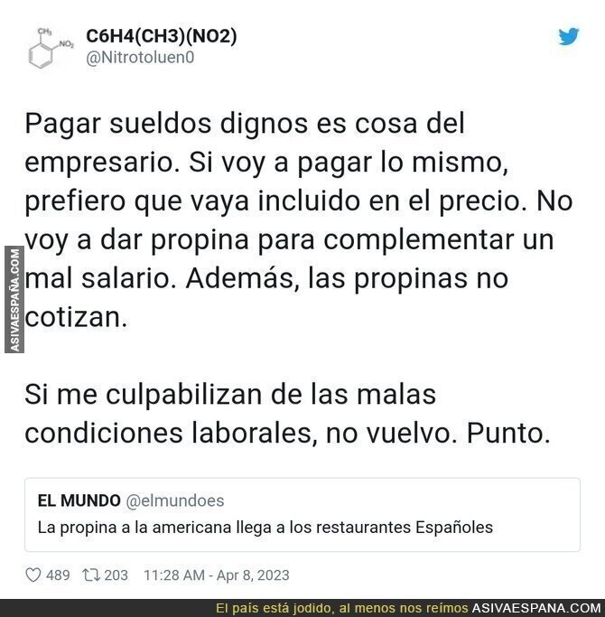 Sobre las propinas en la restauración