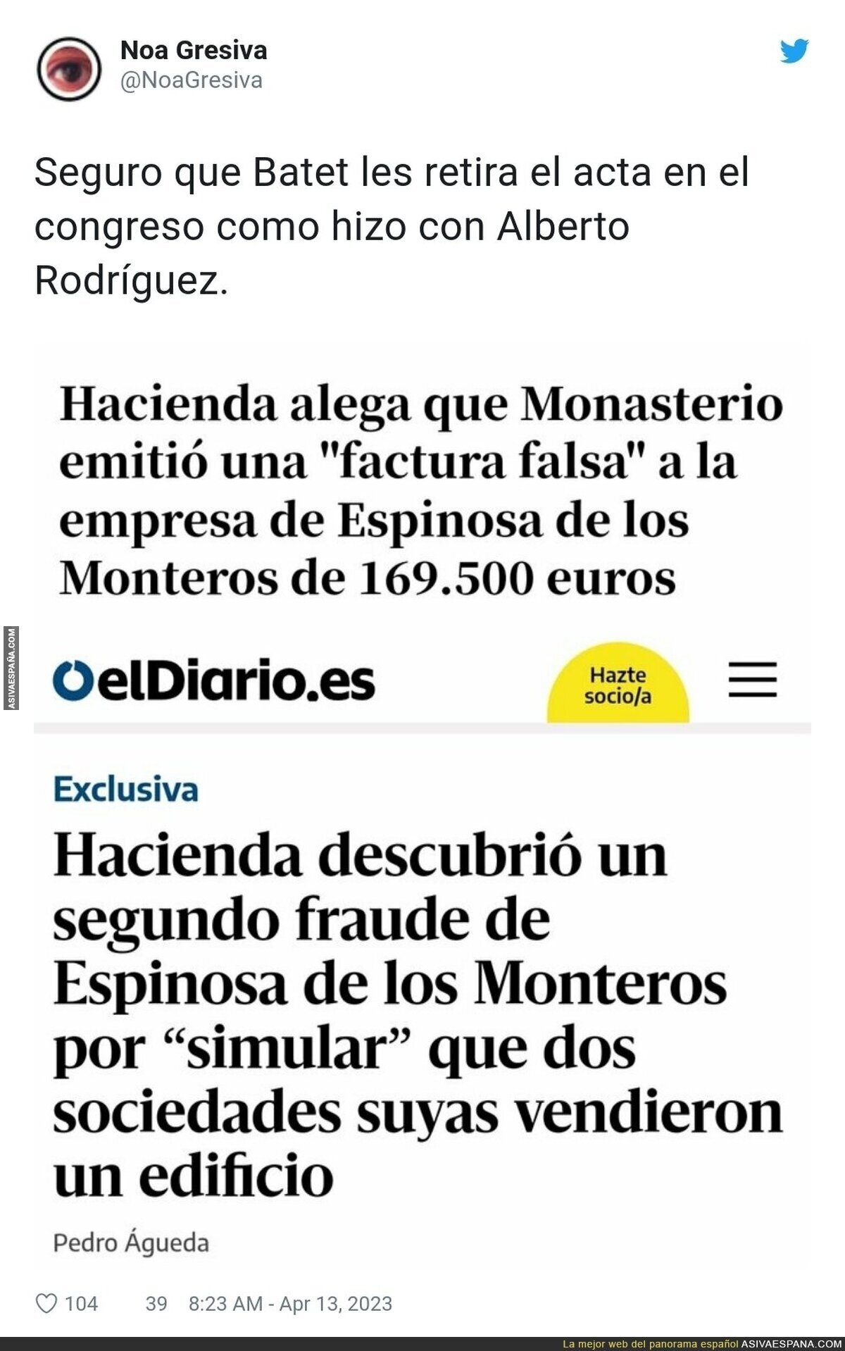 Hay que actuar inmediatamente contra la familia Espinosa de los Monteros