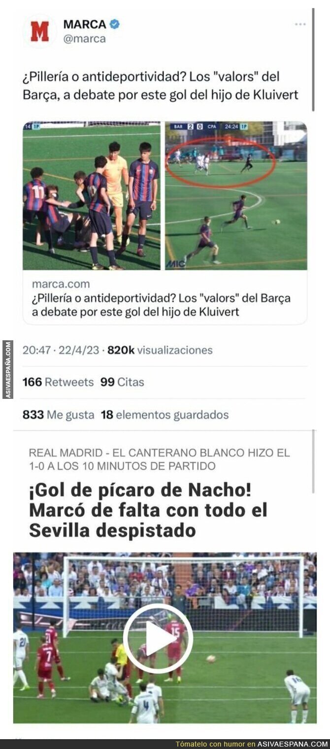 El doble rasero del diario MARCA