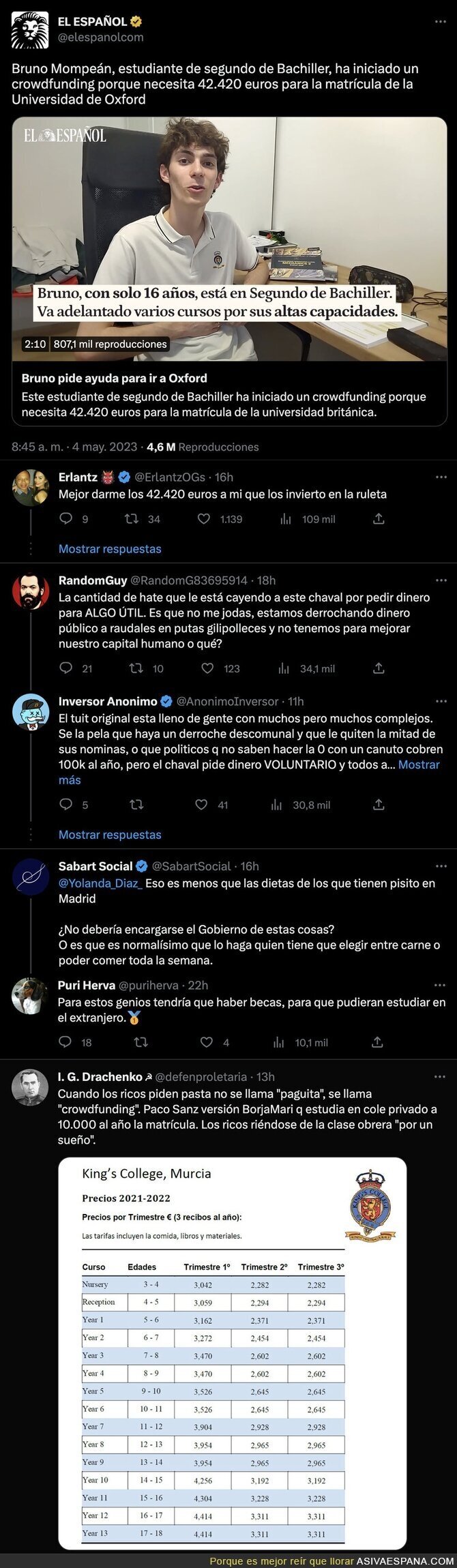 Critican a este chaval por pedir un crowfunding para estudiar en Oxford para pagar este pastizal