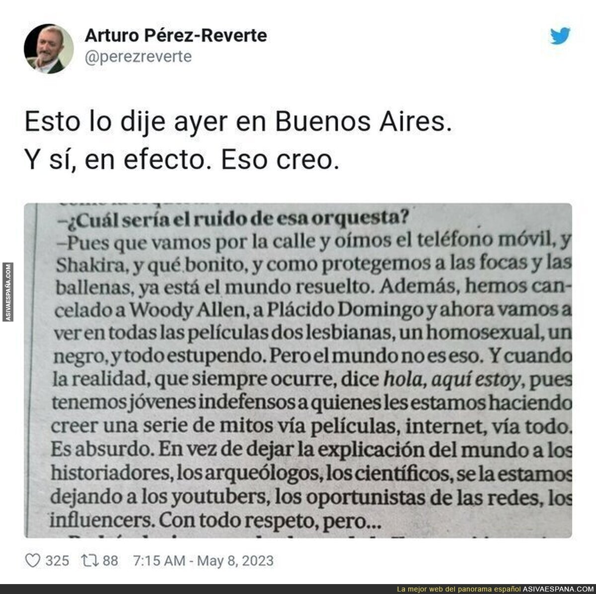 Palabra de Arturo Pérez-Reverte