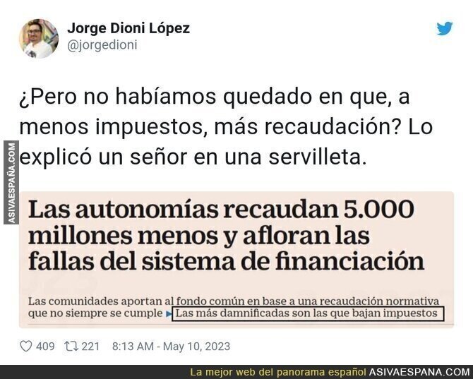 No termina de funcionar lo de menos impuestos