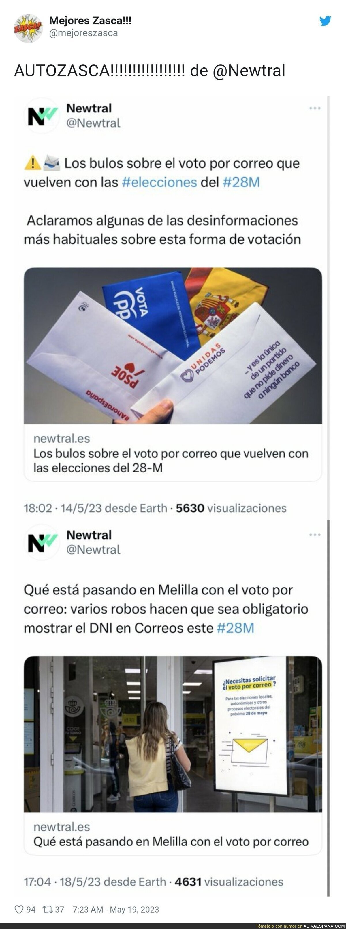 El autozasca que se hace Newtral es de vergüencita ajena