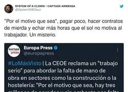 Por el motivo que sea la gente ya no quiere dejarse explotar, por @SystemOfAClaun