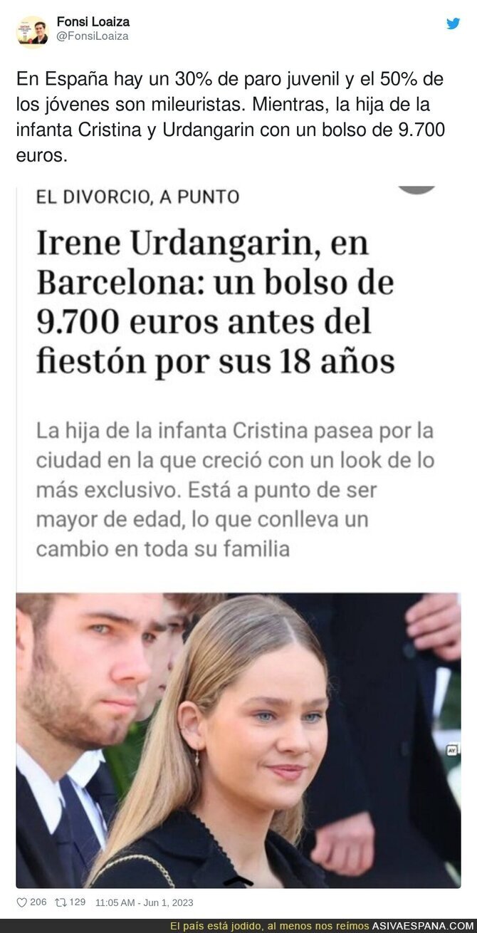 El despilfarro de Irene Urdangarín