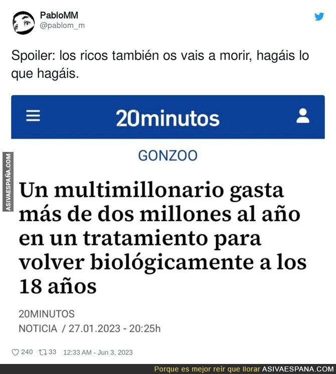 Los ricos no esquivan la muerte