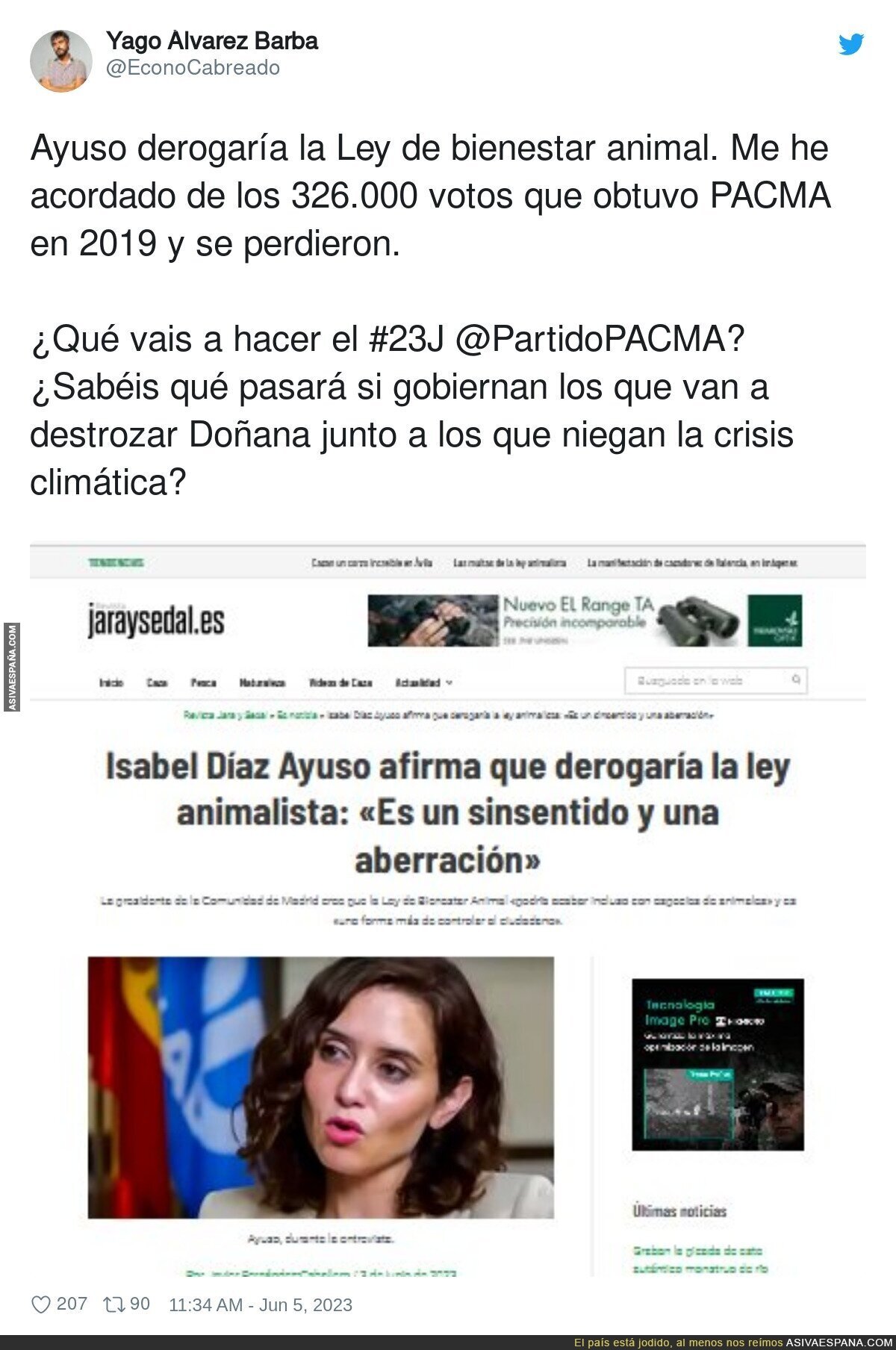 Isabel Díaz Ayuso contra los animales