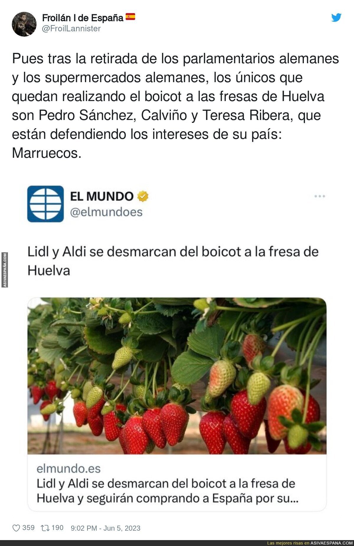 Pedro Sánchez contra las fresas