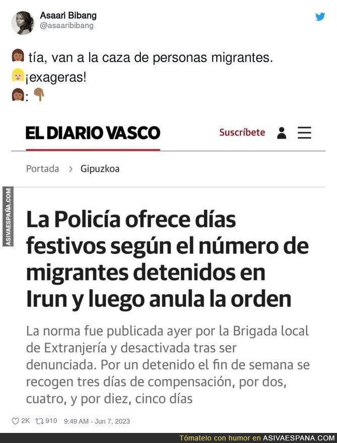 La policía va a por los migrantes
