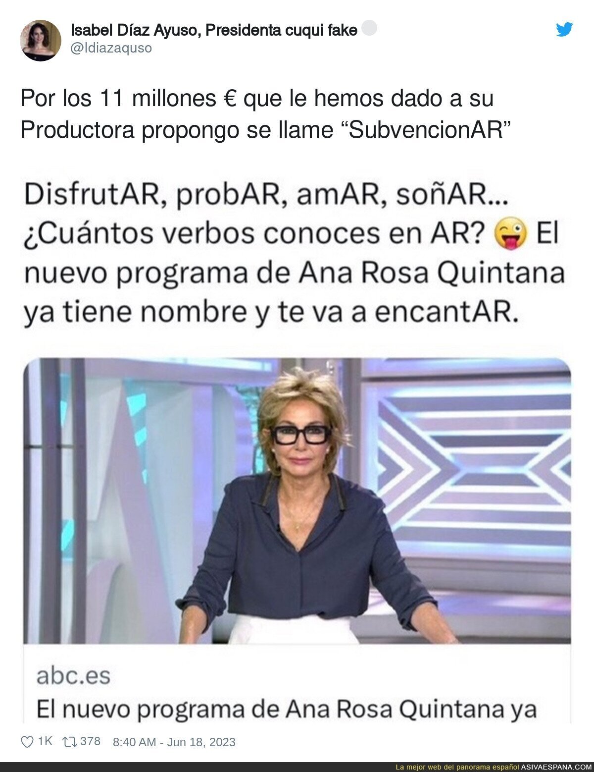 Proponiendo nombres para el programa de Ana Rosa