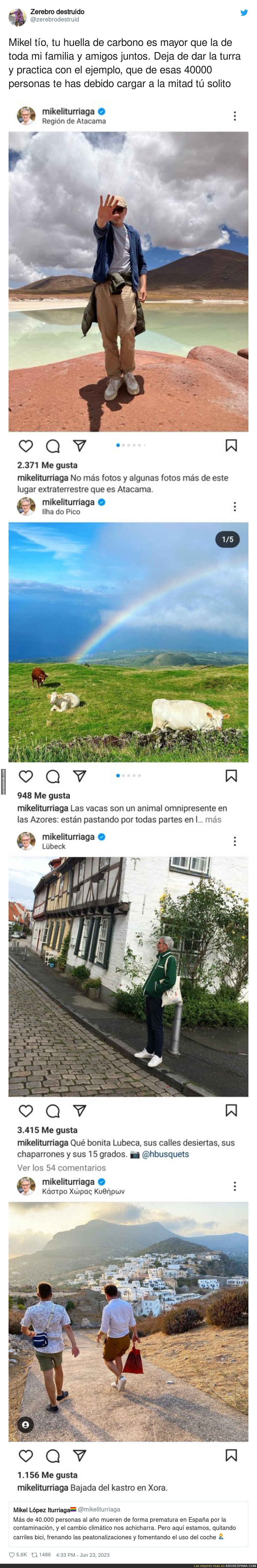 Mikel Iturriaga y el ridículo con su mensaje intentando dar ejemplo