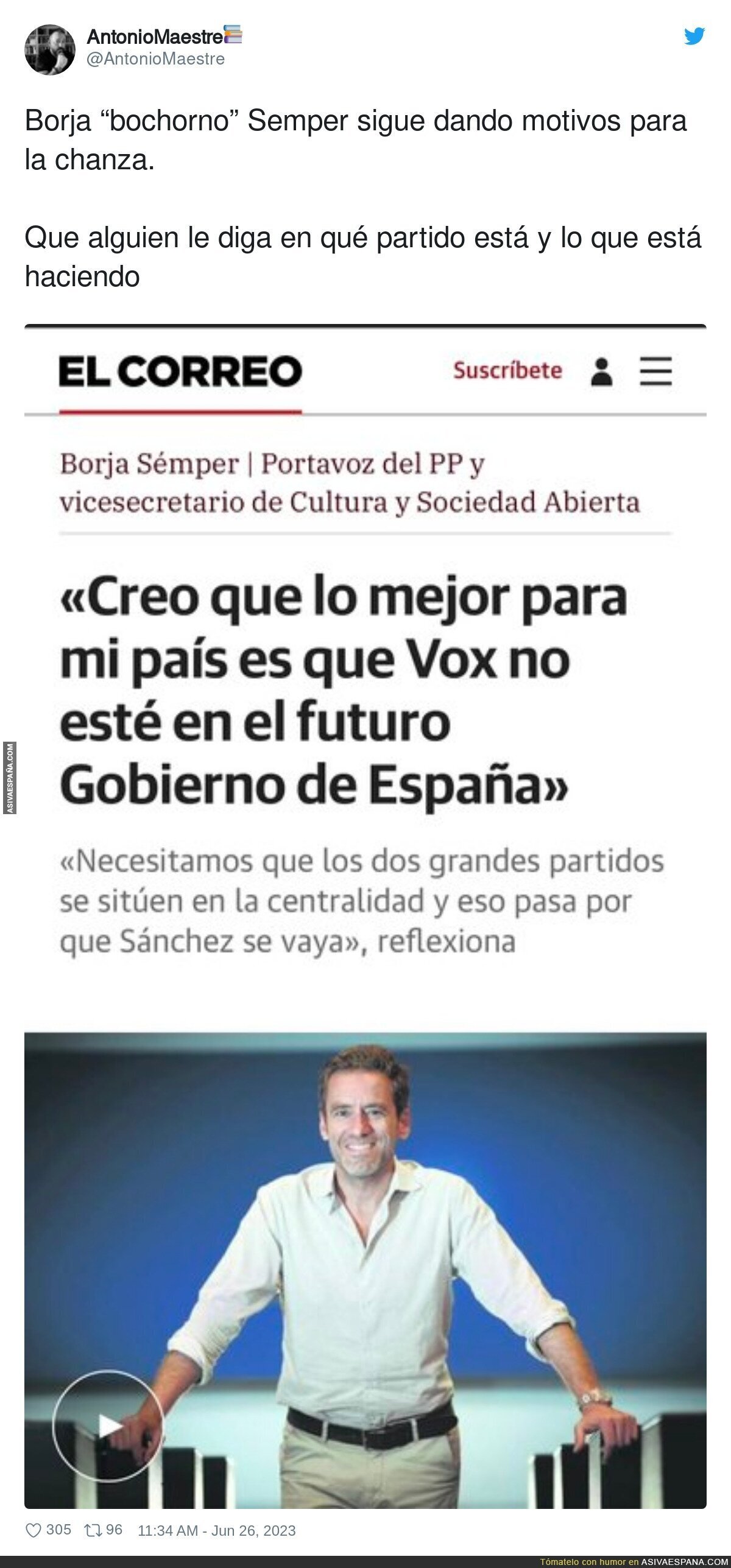 Borja Semper no se ha enterado todavía que hará el PP