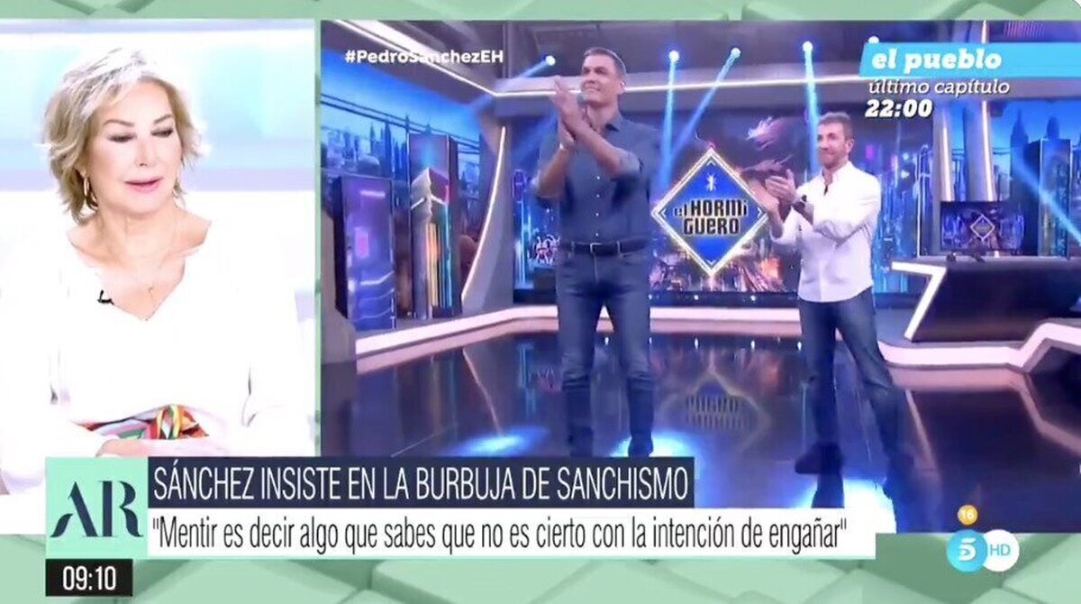 Ana Rosa está rabiosa por la gran intervención de Pedro Sánchez en El Hormiguero