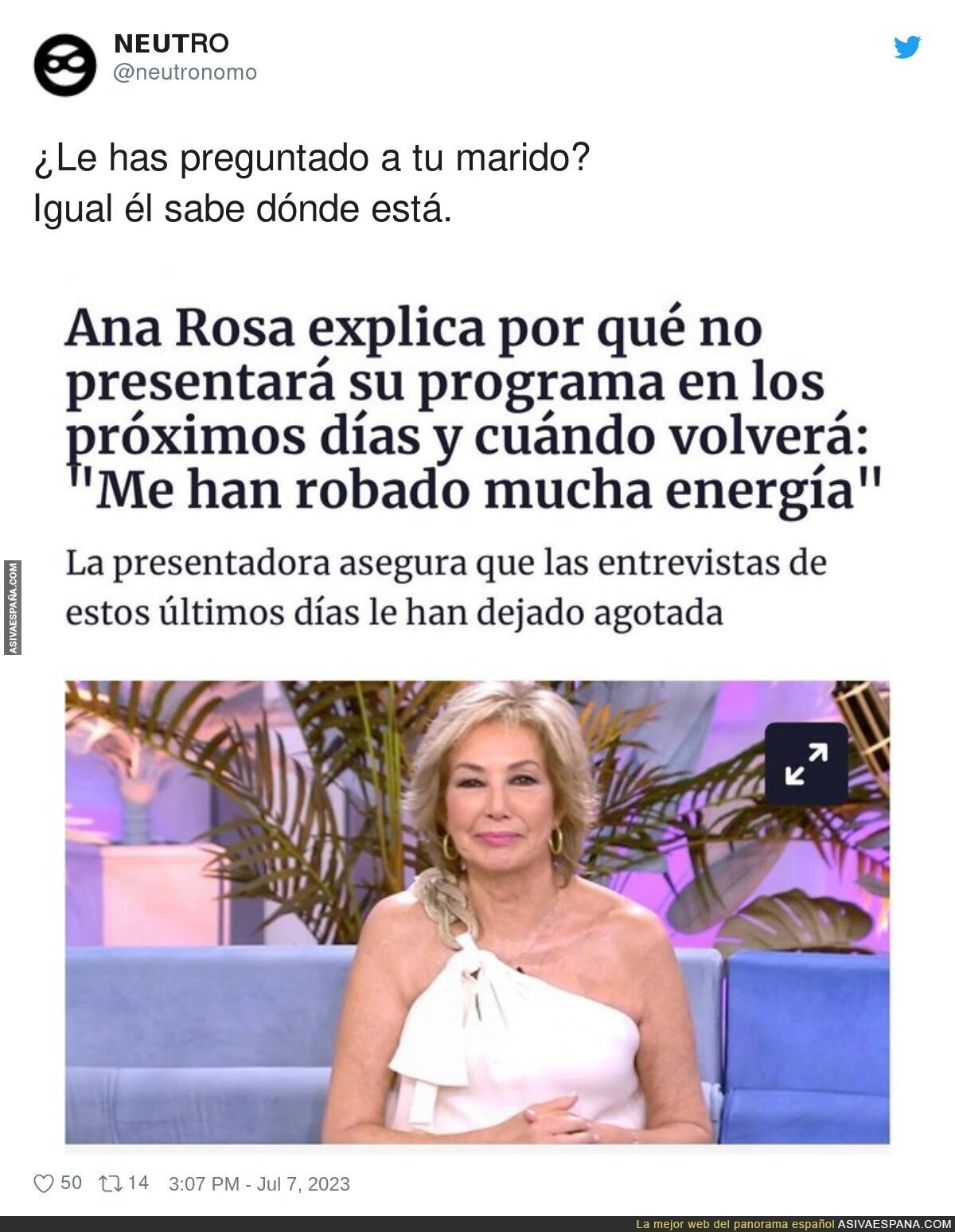Ana Rosa no puede más