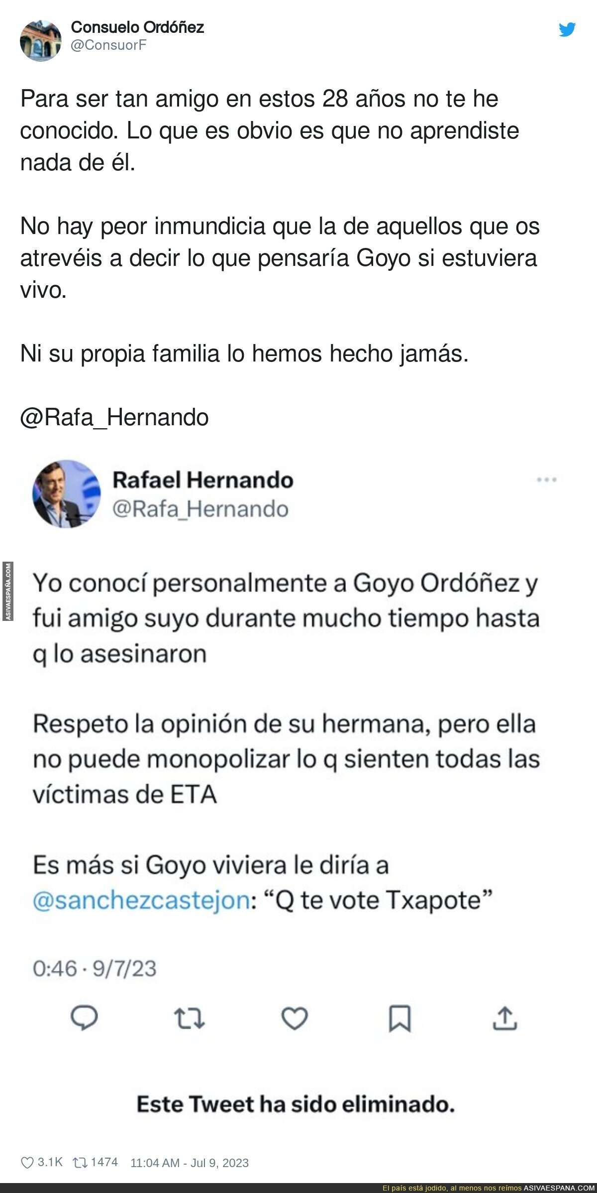 Las mentiras de Rafael Hernando tiene las patas muy cortas