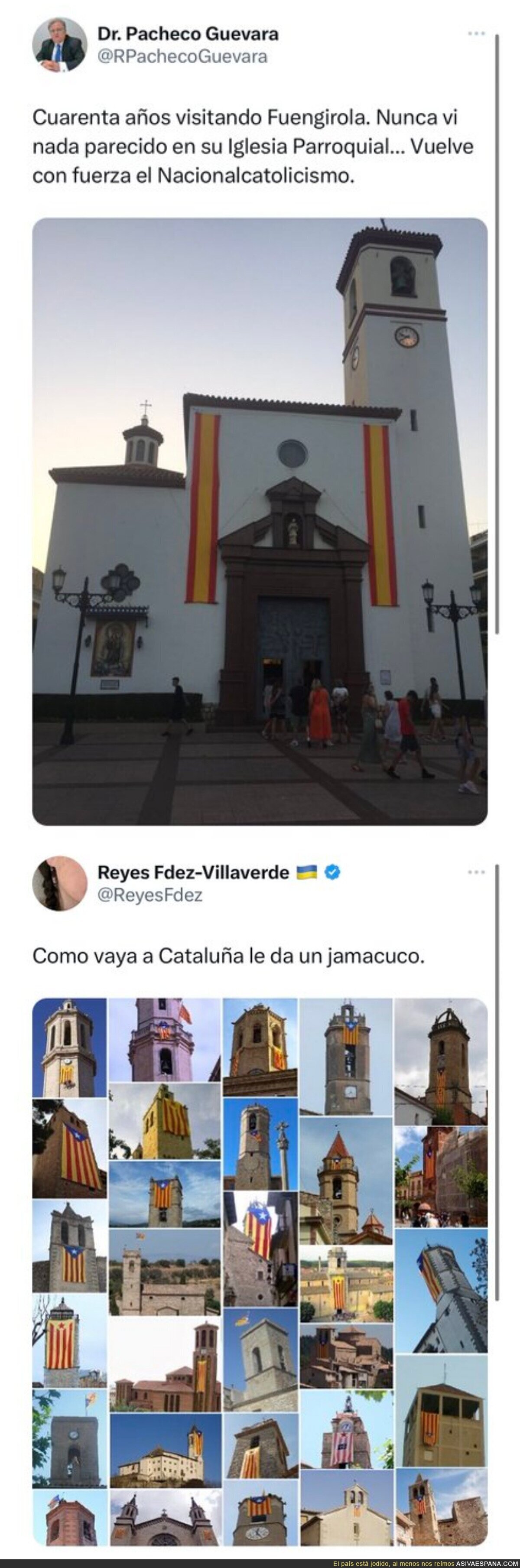 Lo que gusta en Catalunya lo de poner esteladas en sitios religiosos