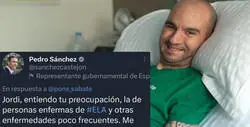 Jordi Sabaté, enfermo de ELA, retrata a Pedro Sánchez por sus mentiras