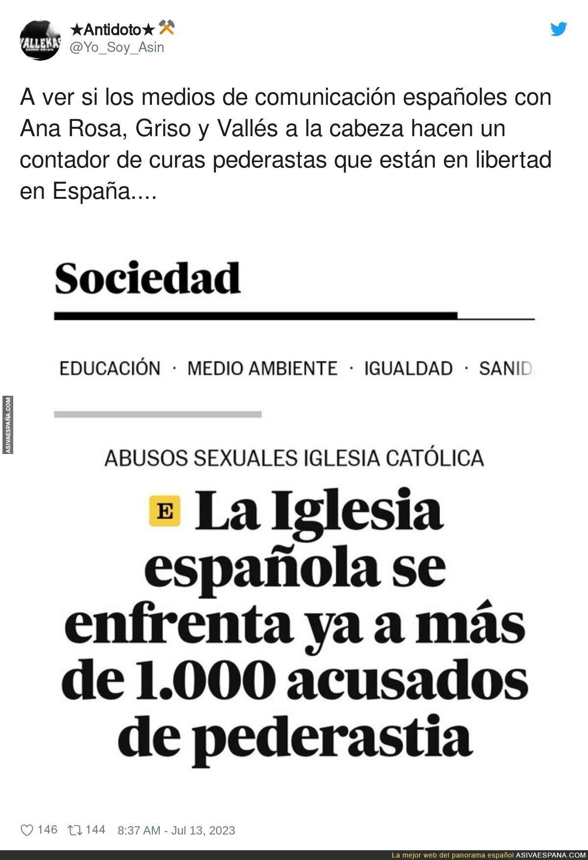 Noticias que no son portadas en España