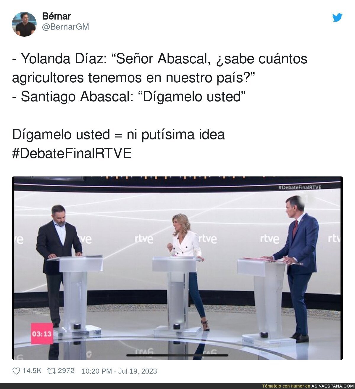 Santiago Abascal no sabe de datos