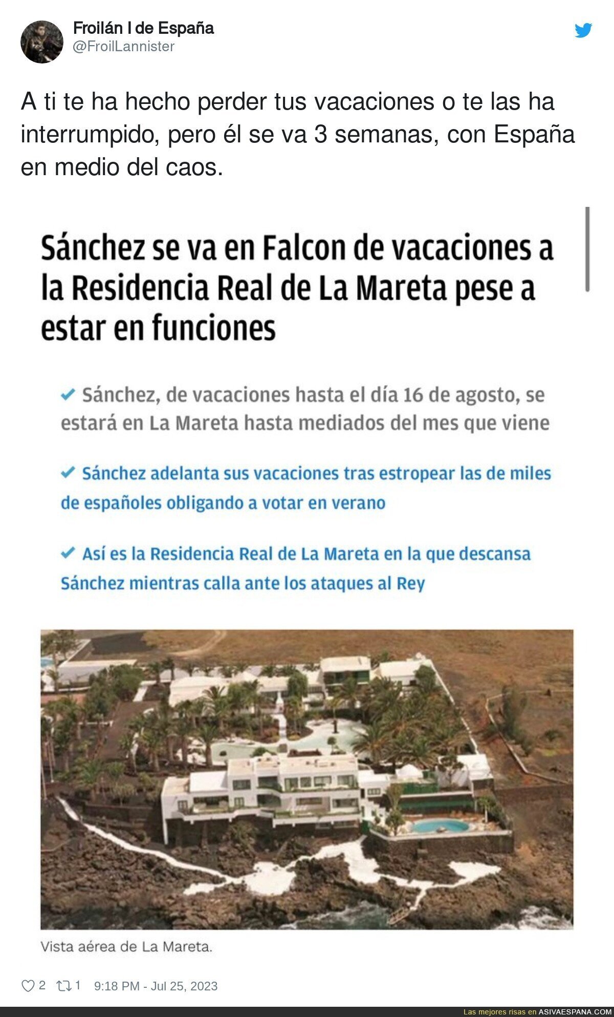 Las buenas vacaciones de Pedro Sánchez