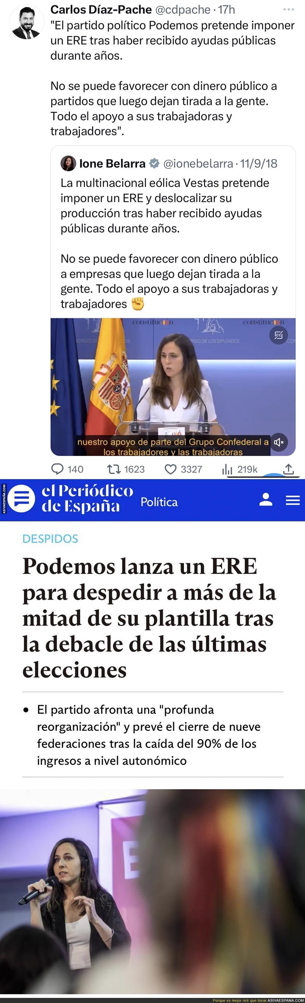 El gran revés a Ione Belarra tras el ERE de Podemos