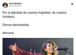 Irene Montero aplaude el gran gesto de Amaral con Revolución
