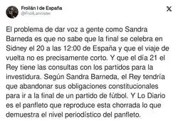 La queja de Sandra Barneda sobre el Rey