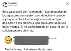 Analizando de arriba a abajo a una mujer que ha sido víctima