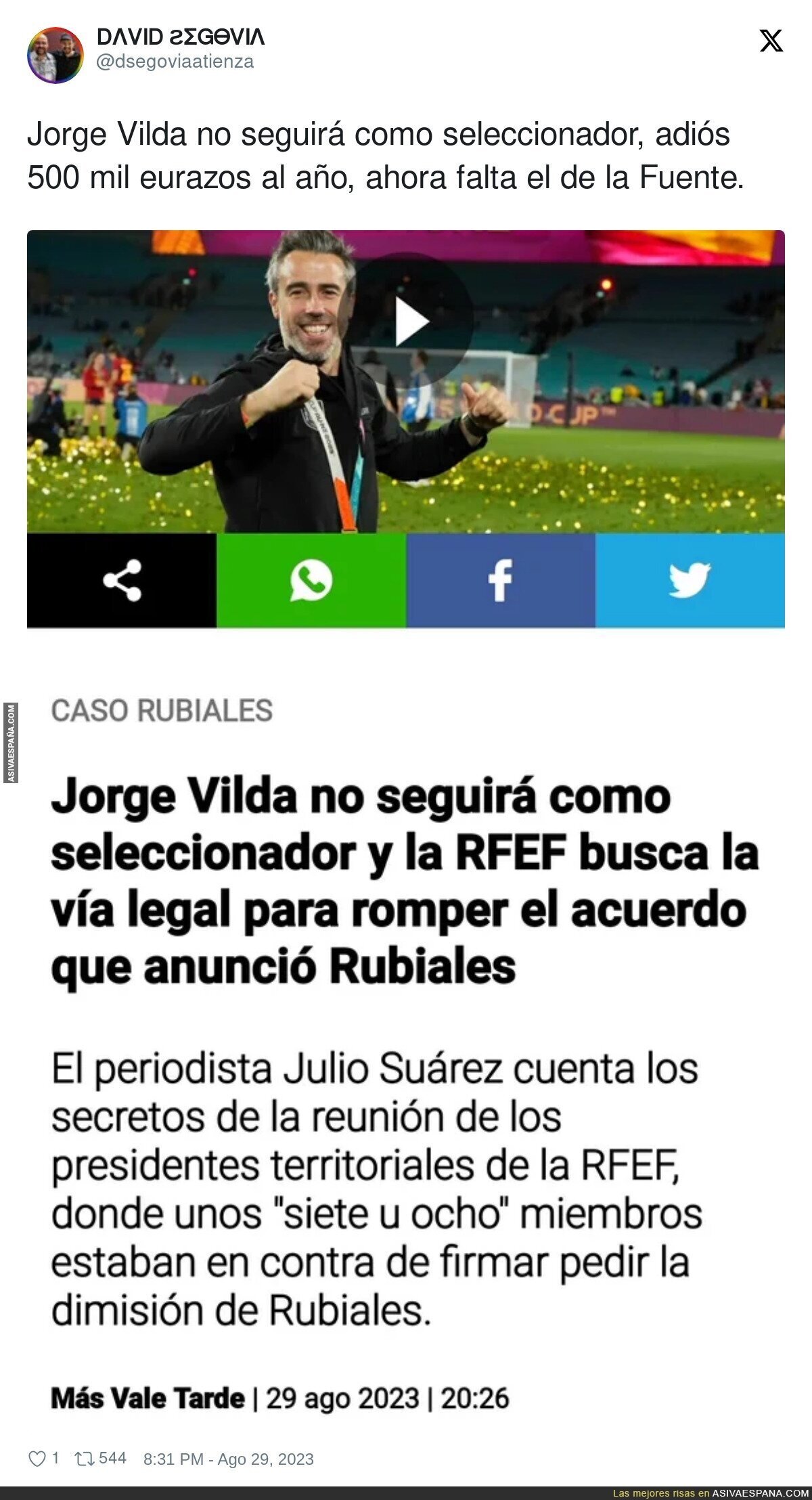 Jorge Vilda tiene las horas contadas en la selección femenina