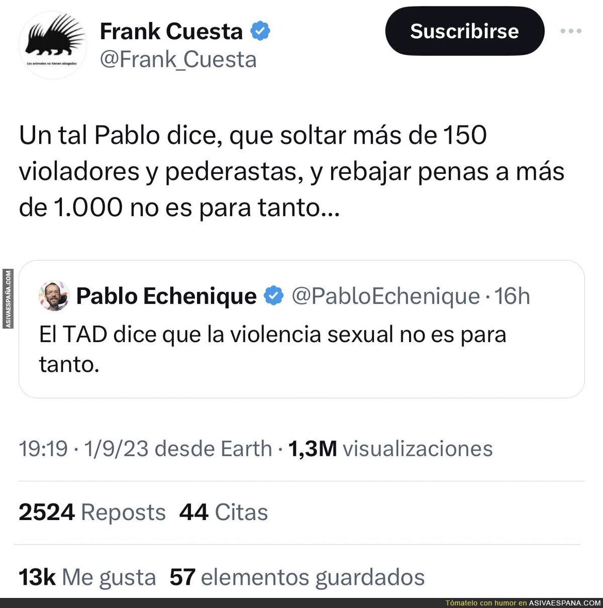 El tremendo revés de Frank Cuesta a Pablo Echenique