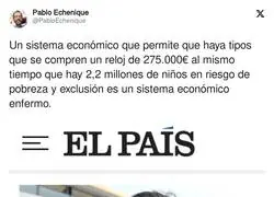 El polémico mensaje de Echenique sobre el reloj robado a Carlos Sainz