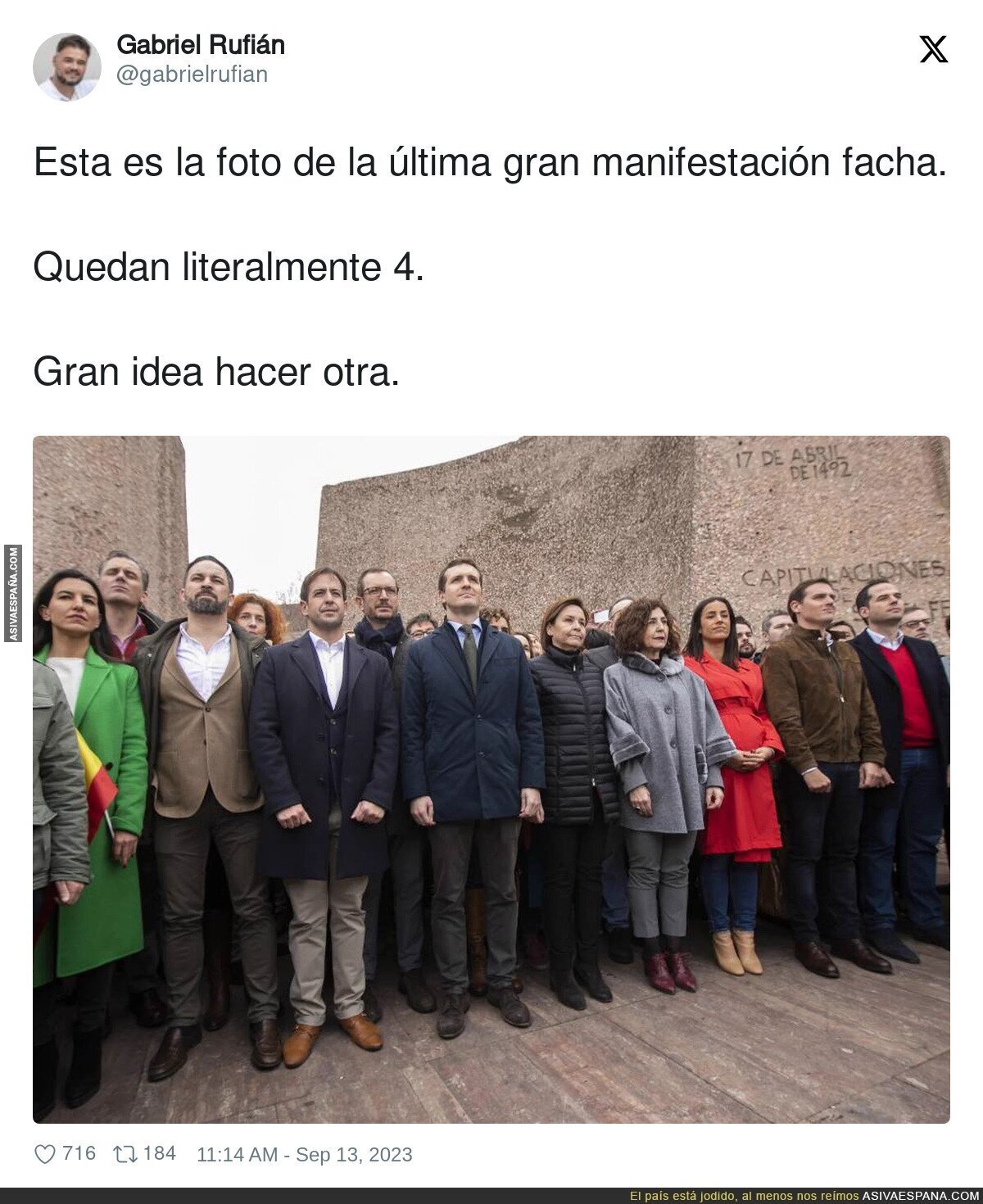 Cada vez menos