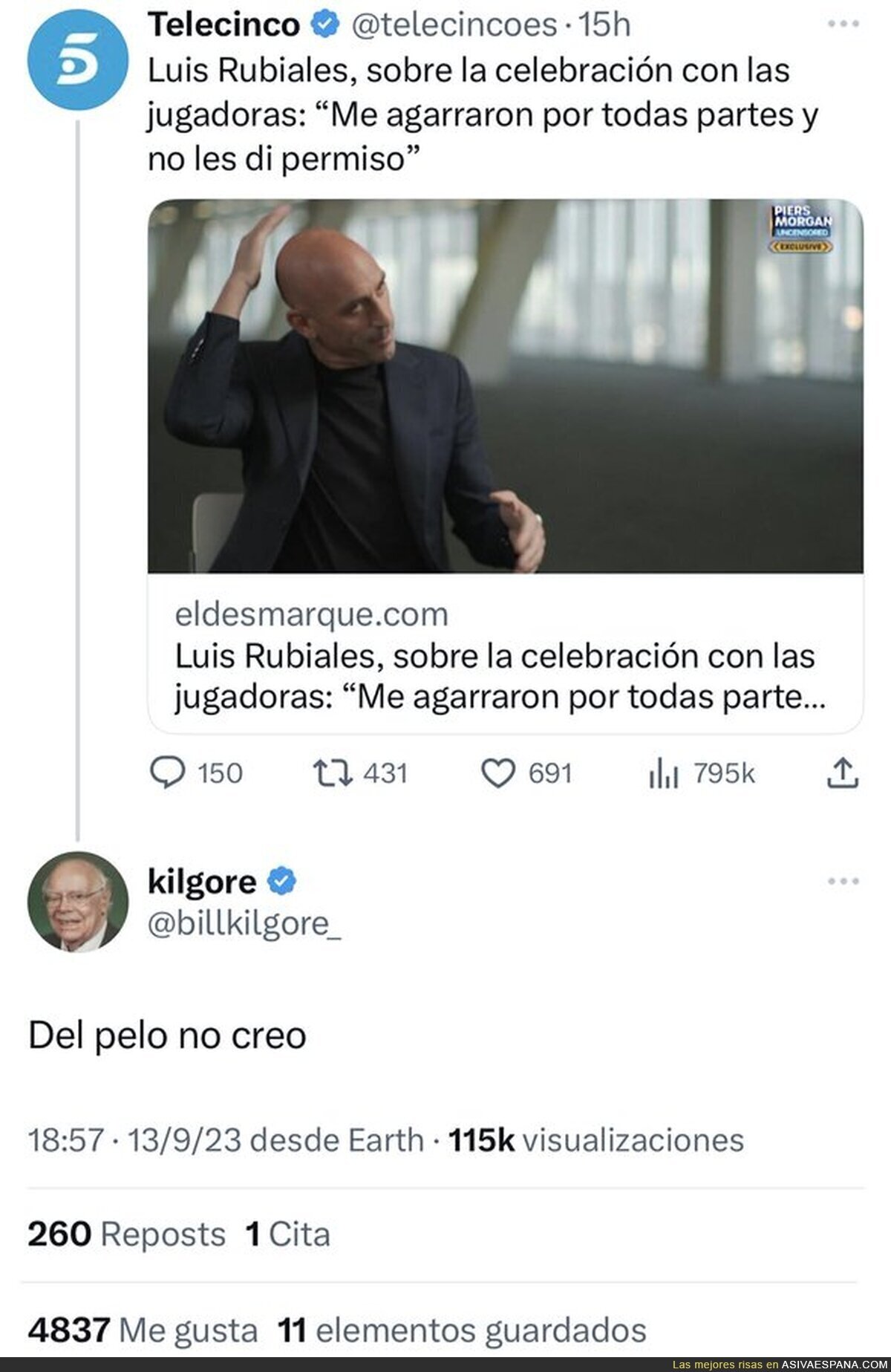 Rubiales se hace la víctima