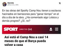 La dura realidad de la gente que trabaja en el Spotify Camp Nou