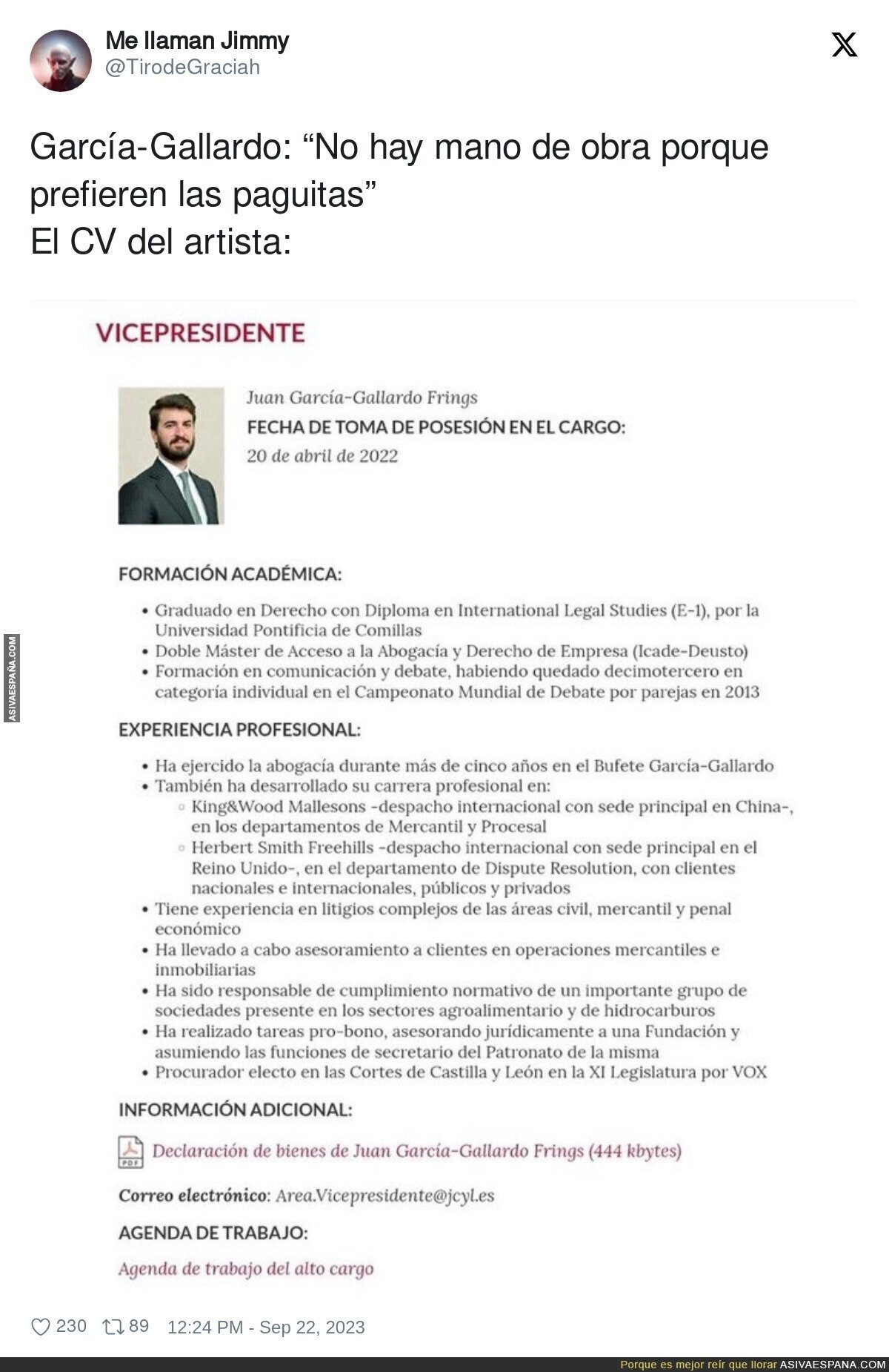 El 'gran' currículum de García-Gallardo