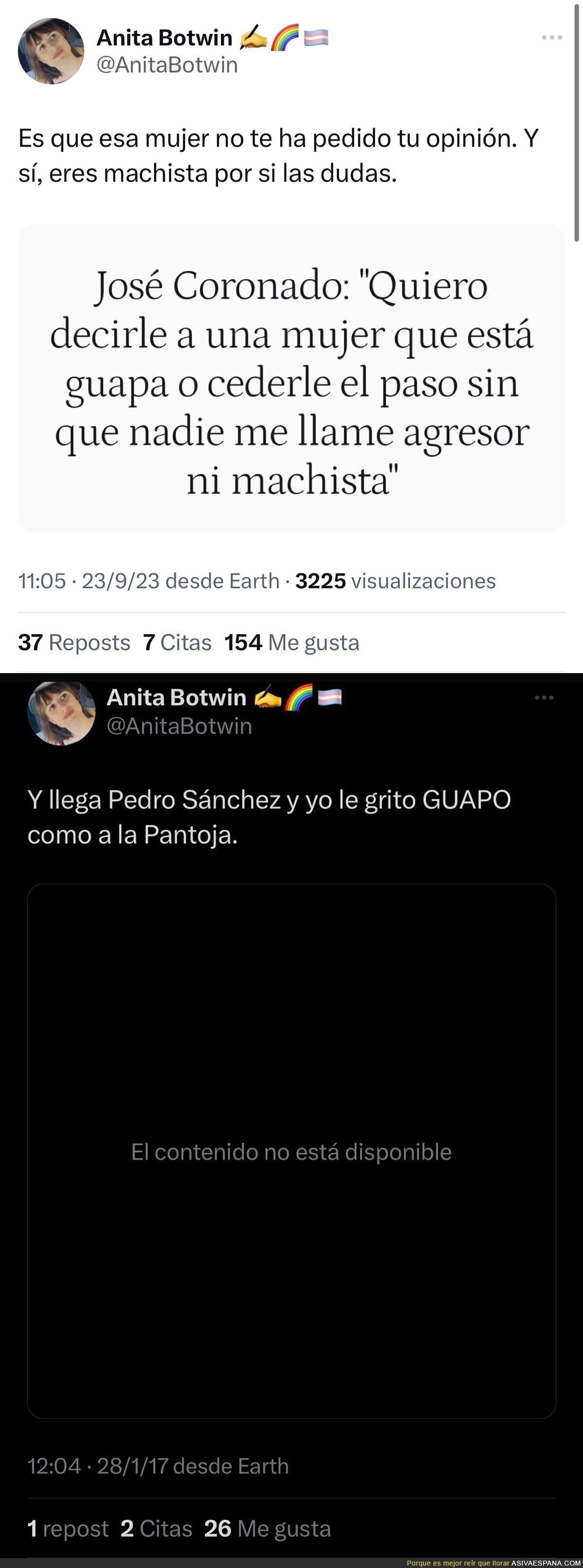 Menuda retratada en un solo mensaje contradiciéndose