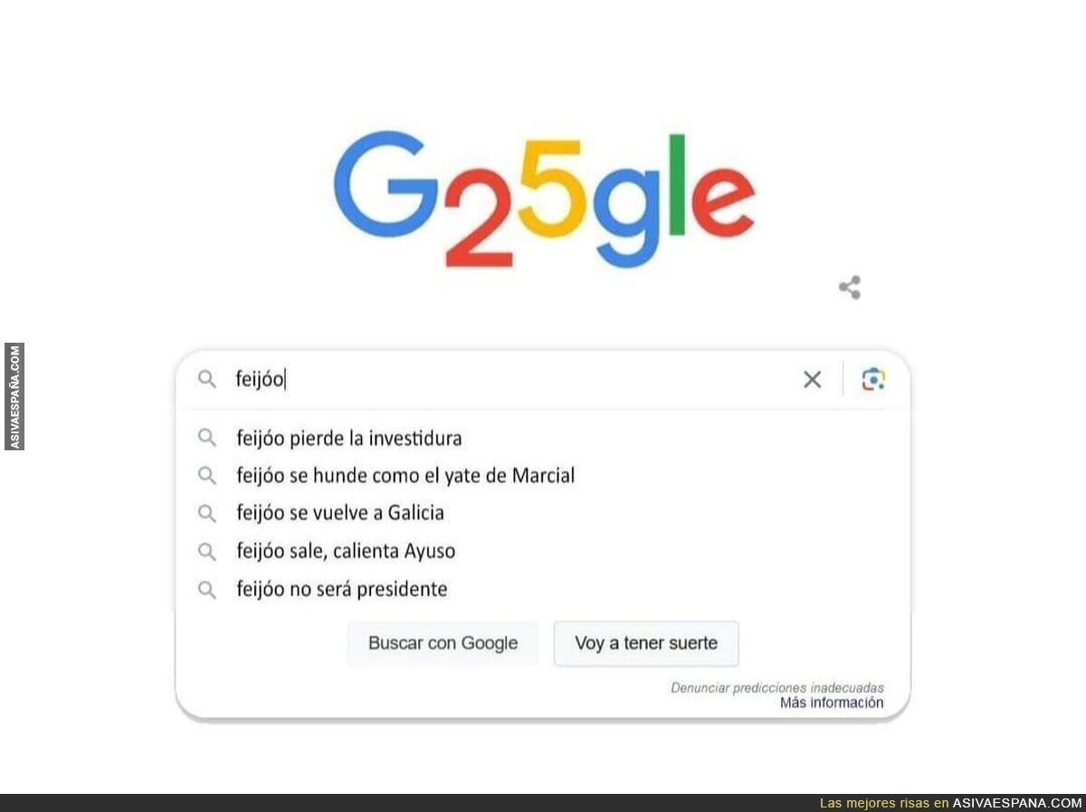 Lo que sugiere Google sobre Feijóo