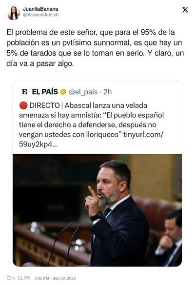 La amenaza de Santiago Abascal
