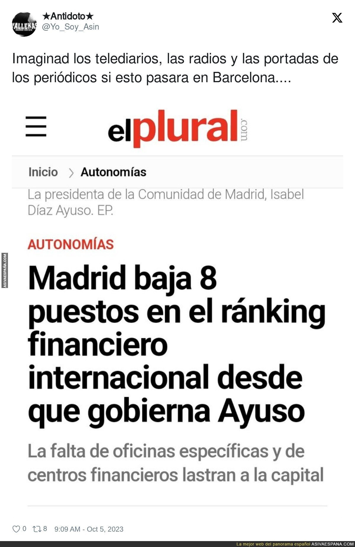Malas noticias para Madrid