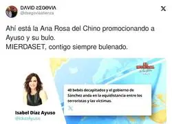 Mediaset difundiendo los bulso de Isabel Díaz Ayuso