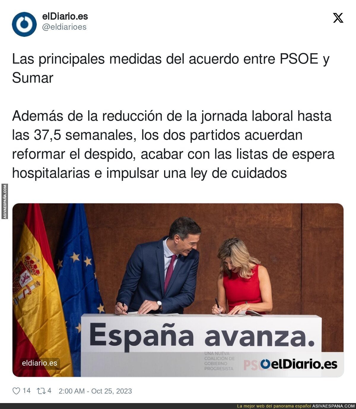 Las principales medidas del acuerdo entre PSOE y Sumar