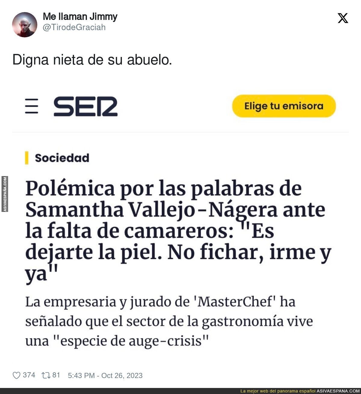 Lamentable lo de Samantha otra vez