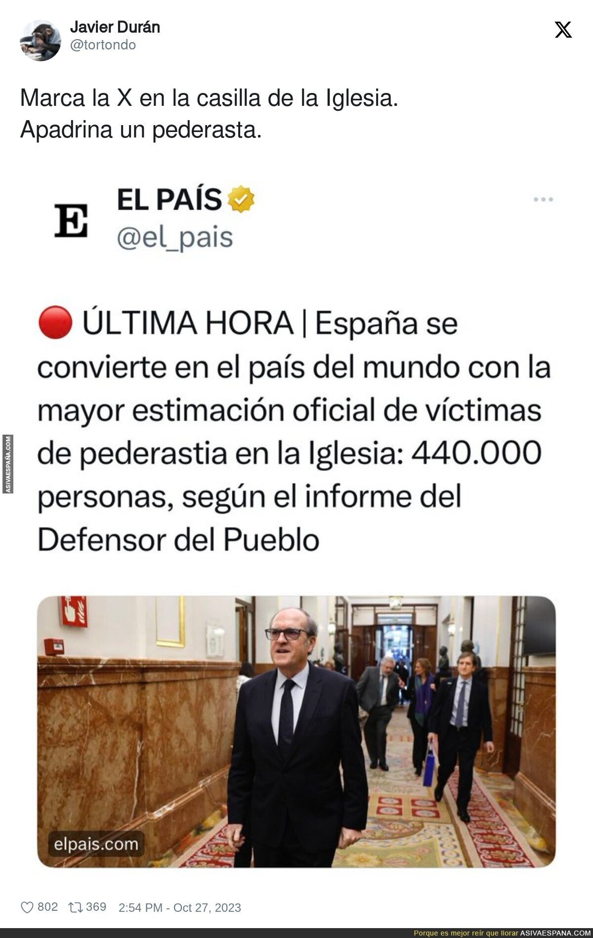 Tremendo lo de la Iglesia en España