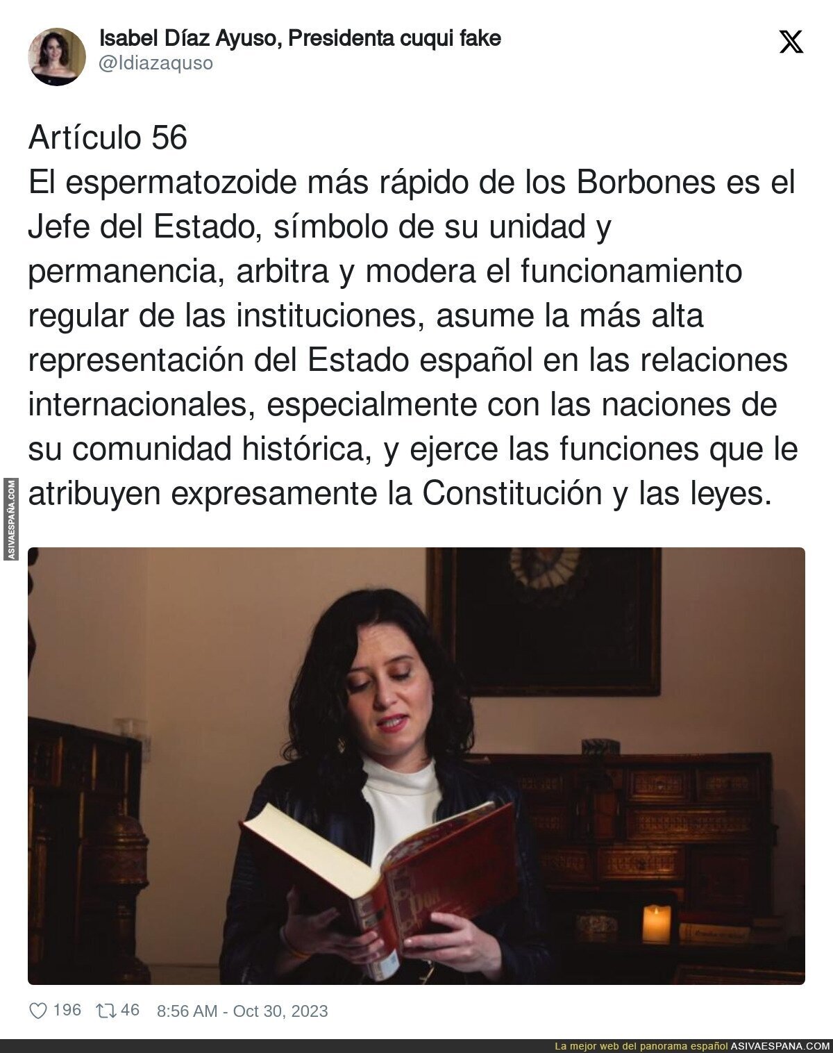Momento lectura de Ayuso