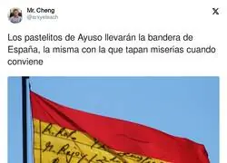 Sigue el uso de la bandera española en la derecha