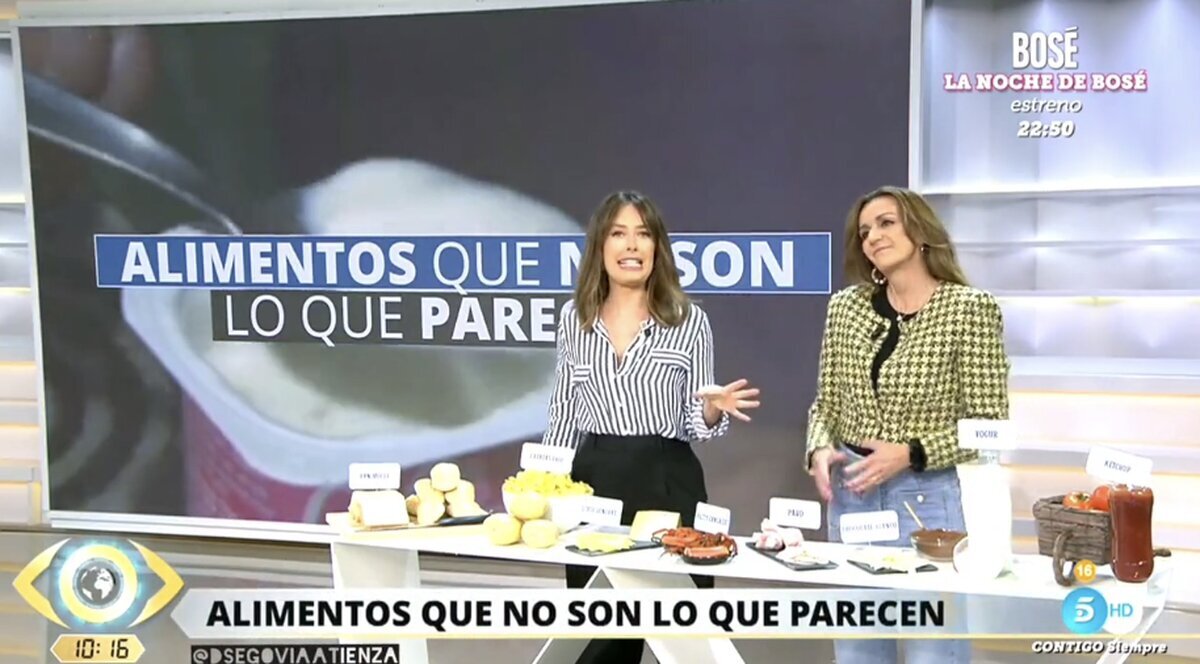 La nutricionista de Telecinco aprovecha para atizar a Pedro Sánchez al hablar de alimentos falsos